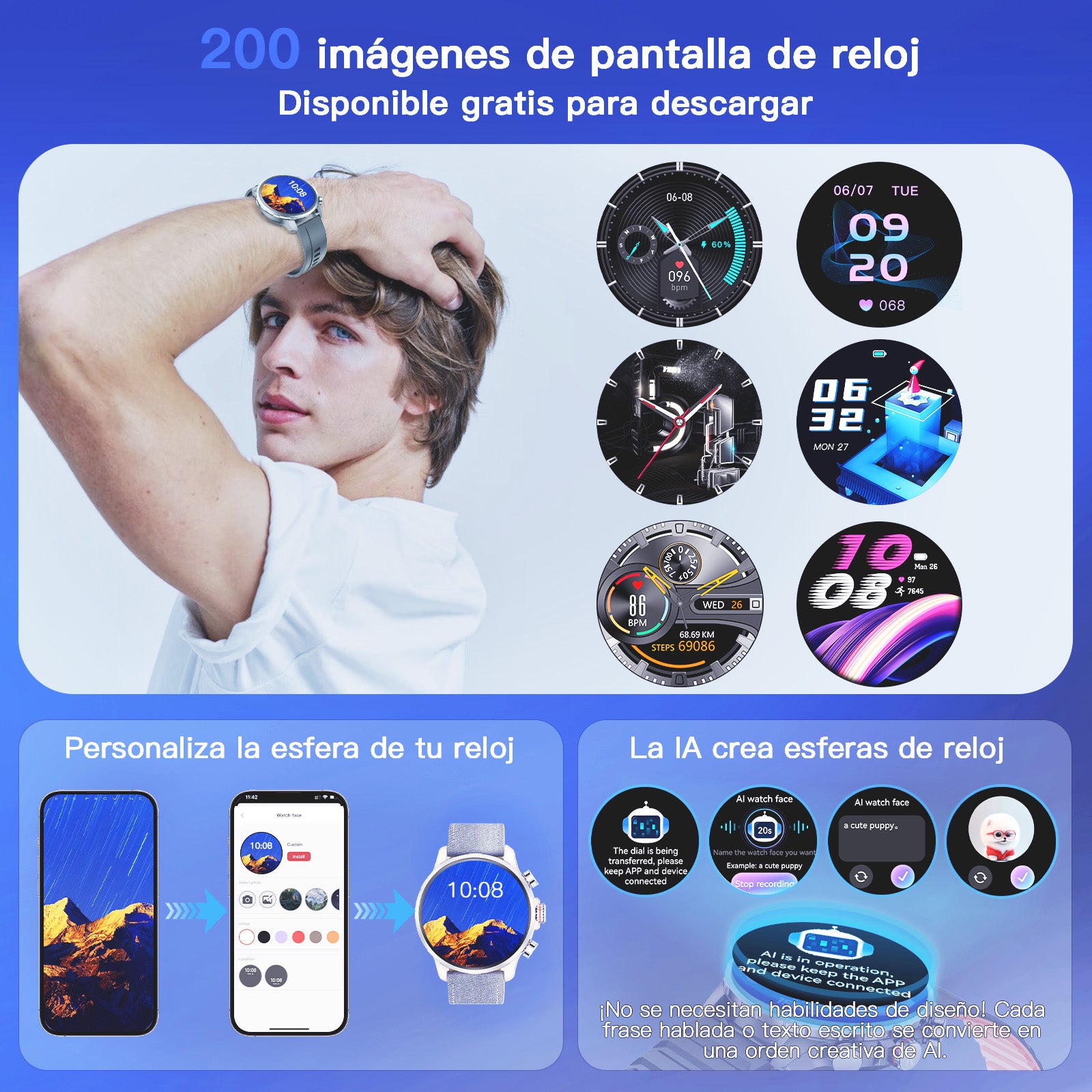Kieslect reloj inteligente kr3 Correa de denim