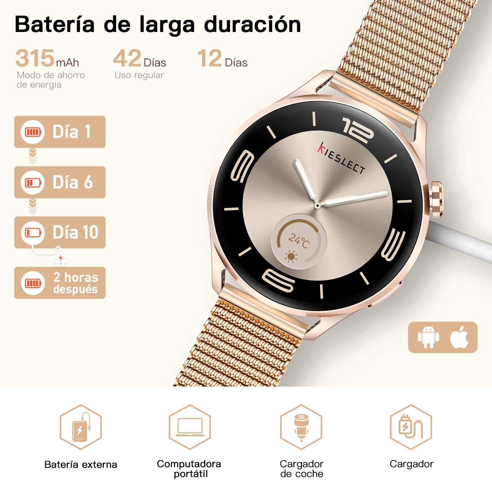 Kieslect Lora Reno3 Reloj Inteligente para mujer
