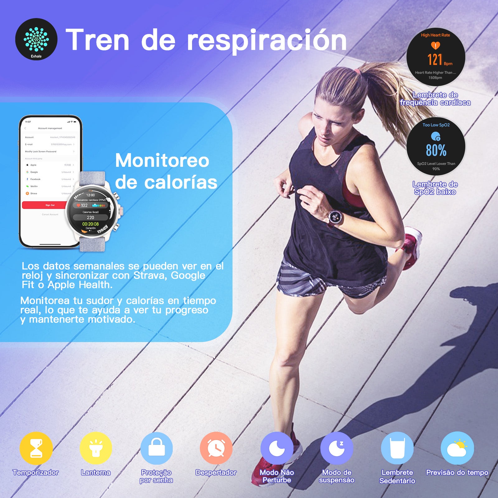 Kieslect reloj inteligente kr3 Correa de denim