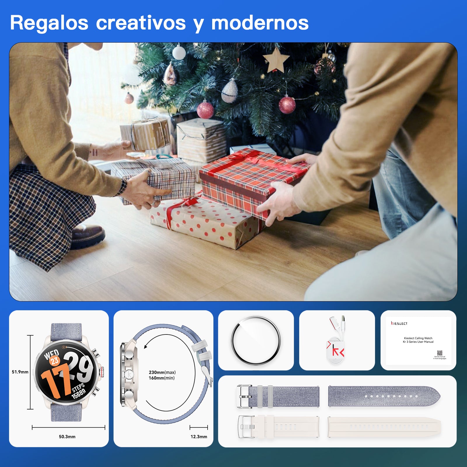 Kieslect reloj inteligente kr3 Correa de denim